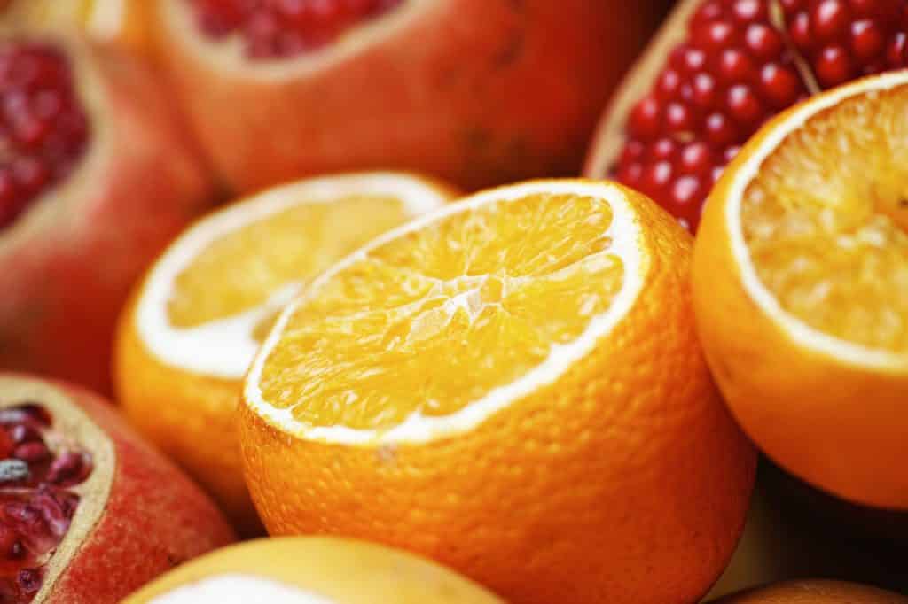 half sliced fruits for photography